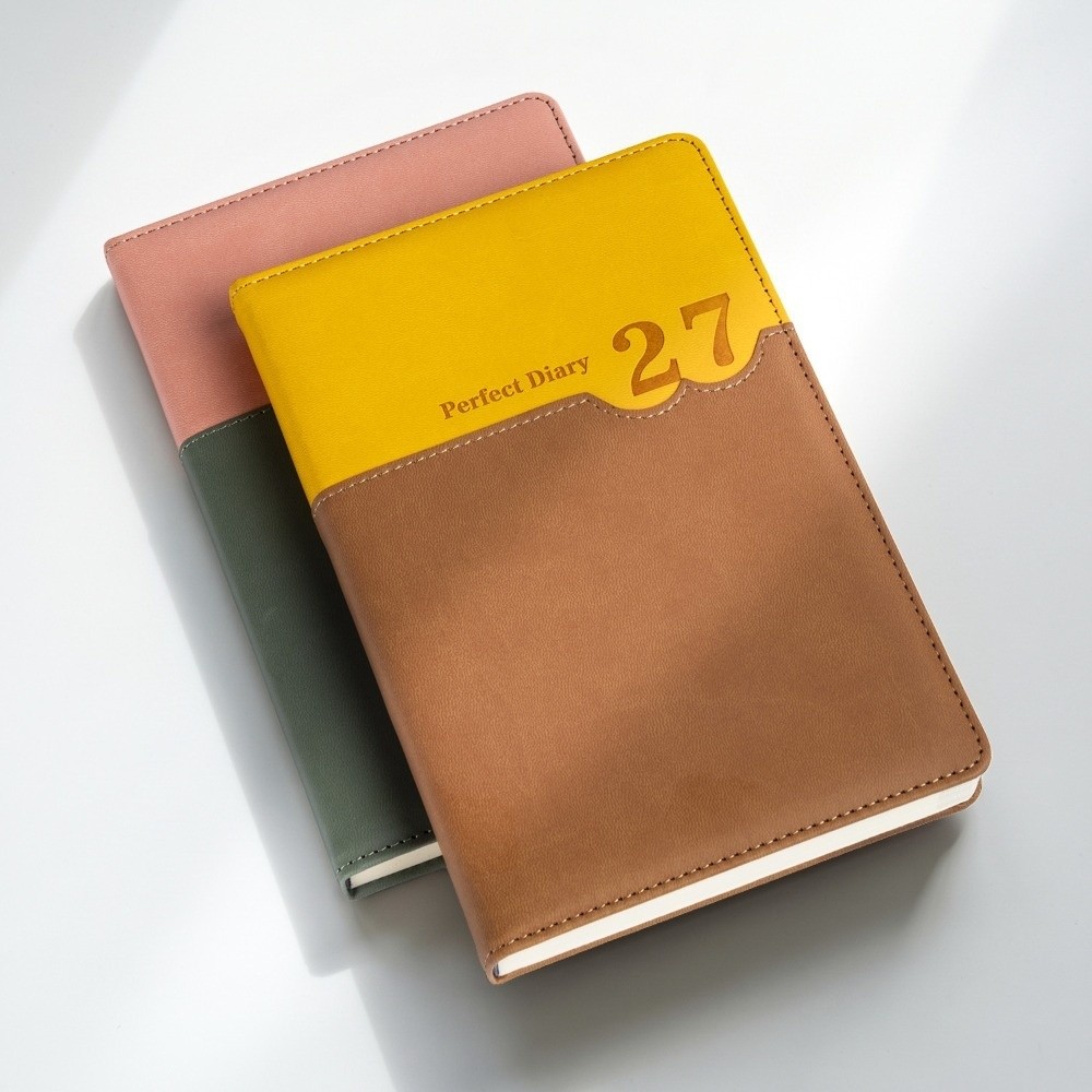 Leather Work Diary Covers - オフィスワークプランナー 2027 スケジュールプランナー メモ帳 日記帳 PUレザーカバー