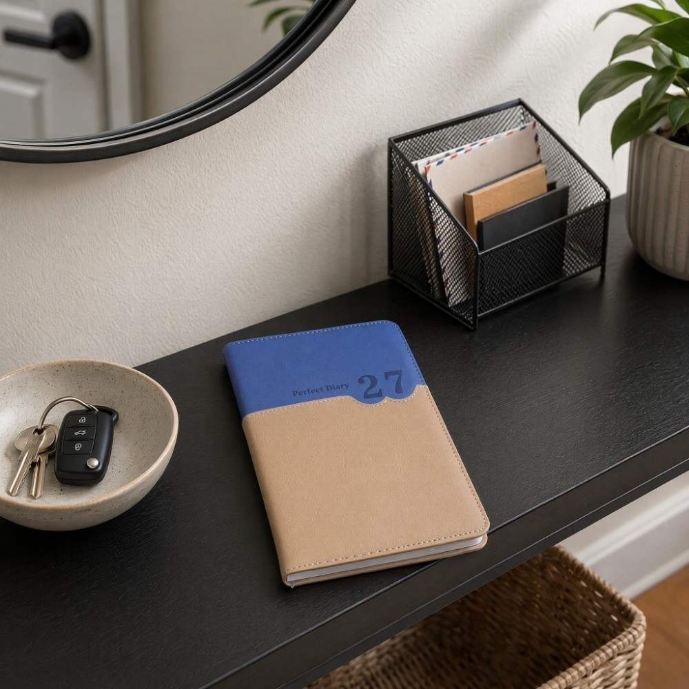 Leather Work Diary Covers - オフィスワークプランナー 2027 スケジュールプランナー ノートパッド 日記帳 PUレザーカバー