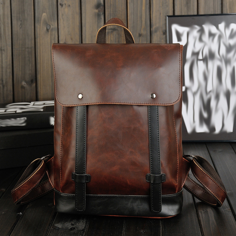 Leather Work Rucksack Mens - メンズ ヴィンテージ レザー バックパック 14インチ ラップトップ対応