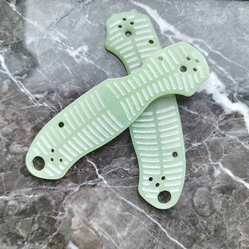 Bone Folder Tool - 8色のG10素材、魚の骨模様の折りたたみナイフハンドルスケール、スパイダーコ パラミリタリー3 パラ3 C223ナイフ用