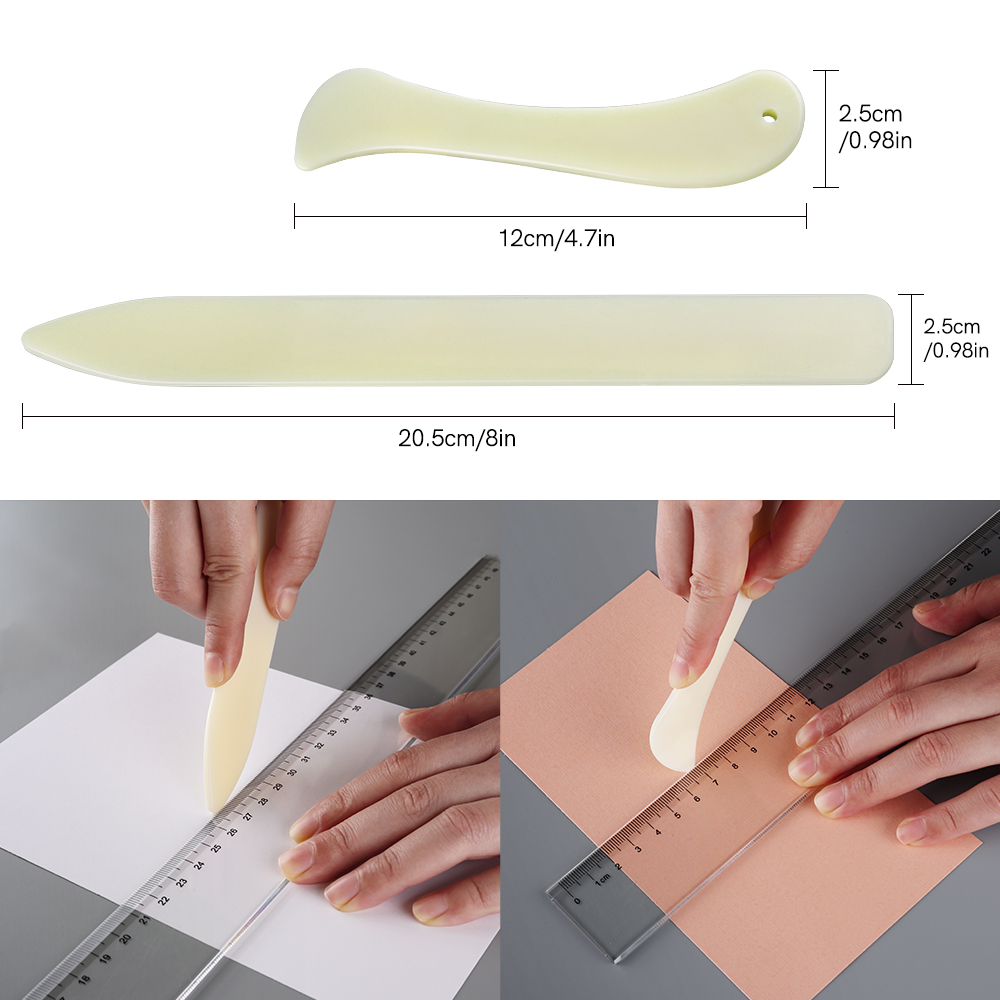 Bone Folder Tool - 紙クリーサーと骨フォルダー シャリシャリとした折り目を作成するためのスコアリング折り目紙手作りクラフトツール DIY スクラップブッキング用品