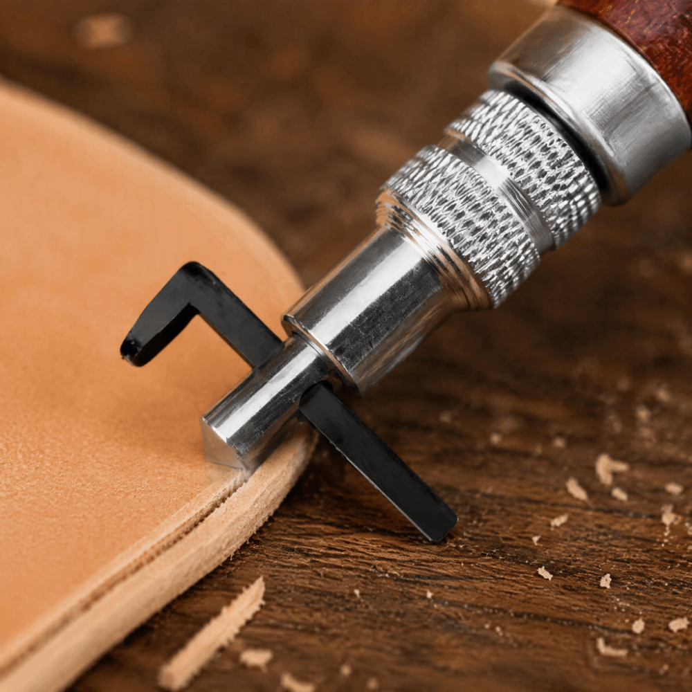 Groover Stitching Tool - 調整可能な深さの革溝加工ツール エッジステッチングデザイン 溝切り加工 レザークラフト溝加工ツール ステッチング溝加工ツール