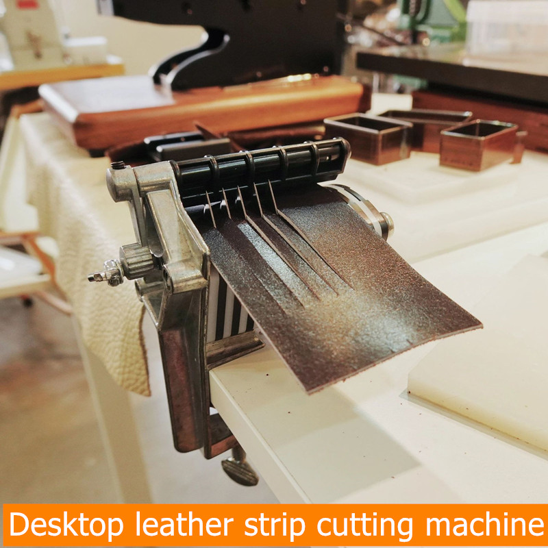 Leatherwork Machine - DIY デスクトップレザーストリップ切断機、ウエストバンドタッセルレースなどのストラップの手動切断に使用、5 つのブレード付き