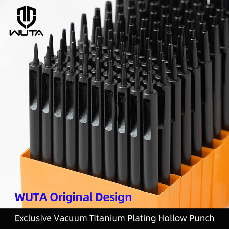 Rivet Setter Tool - Wuta-革レザークラフト パンチ工具,皮穴あけ,チタン,丸い穴のある金属製パンチャー,革の時計バンド,布地,プラスチック,紙用のクラフトツールセット