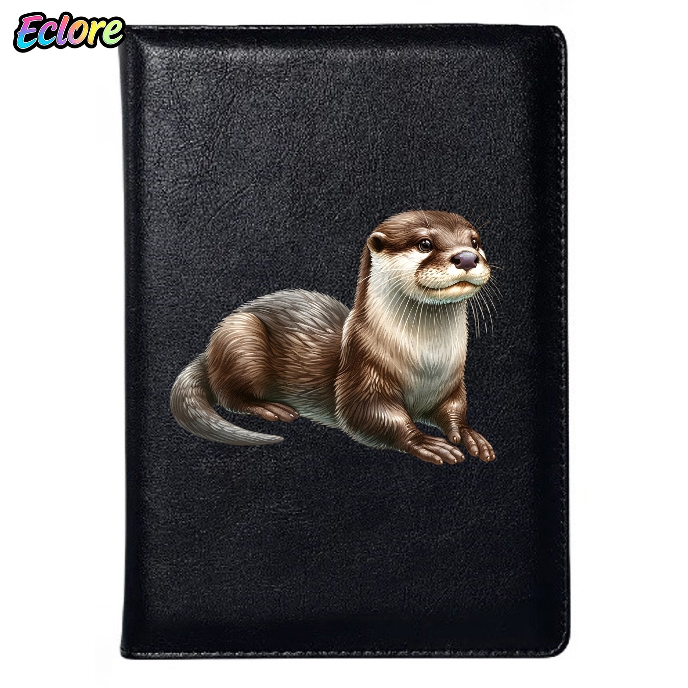 Leather Work Diary Covers - リアルなカワウソの動物柄PUレザーノートブック、名入れカバーとブックマーク付き、ビジネス会議、学校の贈り物、個人日記、仕事用に