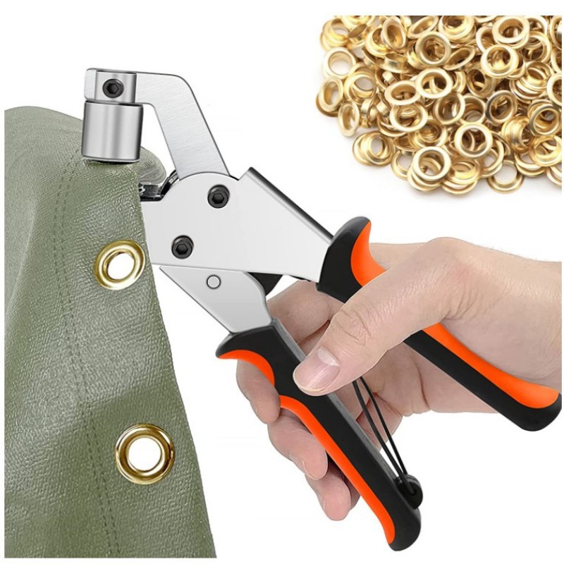 Leatherwork Hand Press - グロメットツールキット グロメットプレスパンチキット グロメットマシンプライヤー ハンドヘルドアイレットキット タープ生地用 革靴