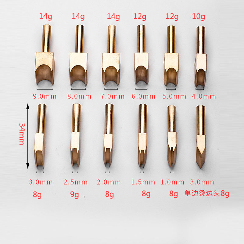 Leatherwork Machine - 革の電気真ちゅう製はんだごてチップ,レッジレザークラフト,エッジシーリングマシン,赤