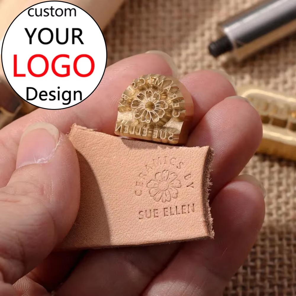 Leatherwork Hand Press - カスタムロゴ刻印用ブランド鉄スタンプ - コールドプレスハンドルレザースタンプ、カスタムDIYレザーハンマープレス彫刻作業ツール