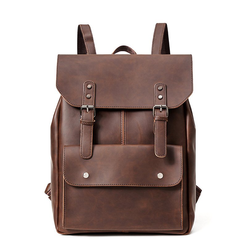 ヴィンテージ風のメンズレザーバックパック。14インチのノート - Leather Work Rucksack Mens のレビューと価格