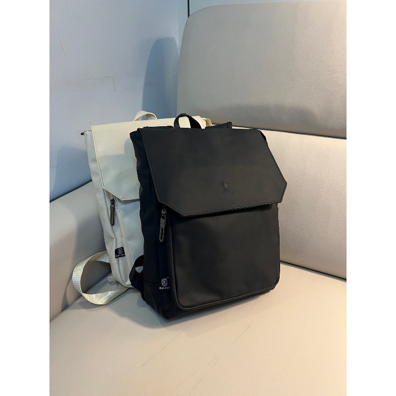 高品質なフラップ付きPUレザー製ノートパソコン用バックパック - Leather Work Rucksack Mens のレビューと価格