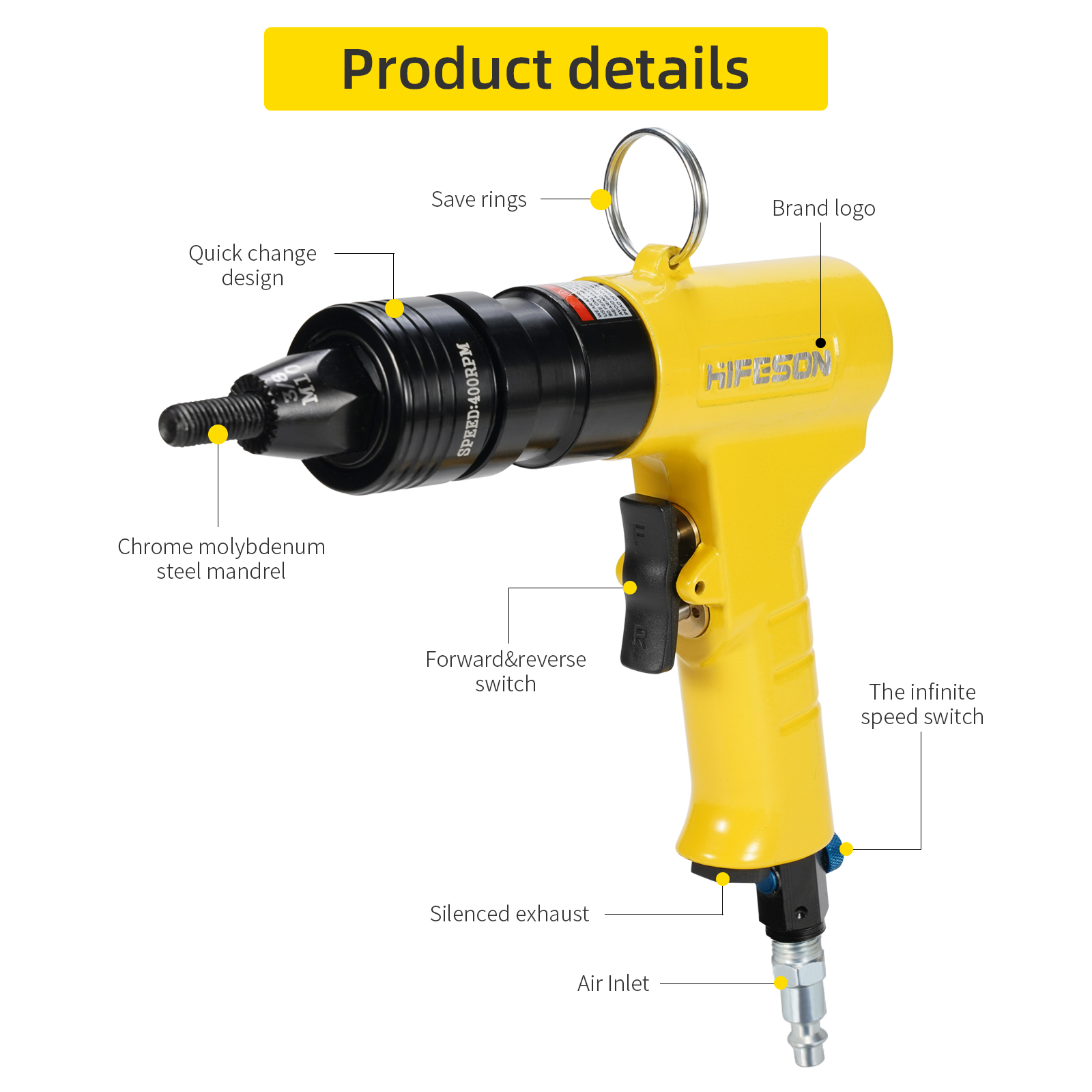 空気圧エアリベットナットガン挿入ねじプルセッターリベッターリ - Rivet Setter Tool のレビューと価格