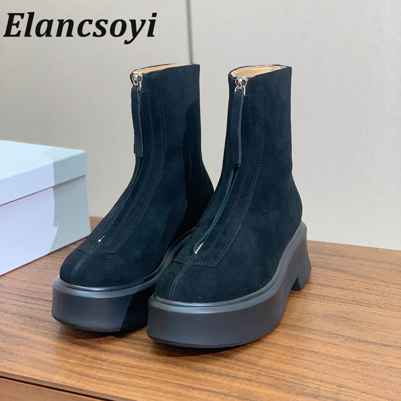 2026年秋冬新作、女性用、丸い先芯、レザー素材、ジッパー付 - Leatherwork Designs のレビューと価格
