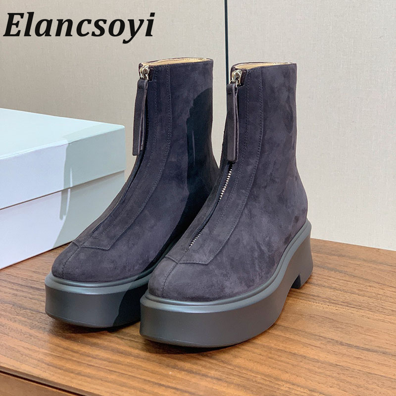 2026年秋冬新作、女性用、丸い先芯、レザー素材、ジッパー付 - Leatherwork Designs のレビューと価格