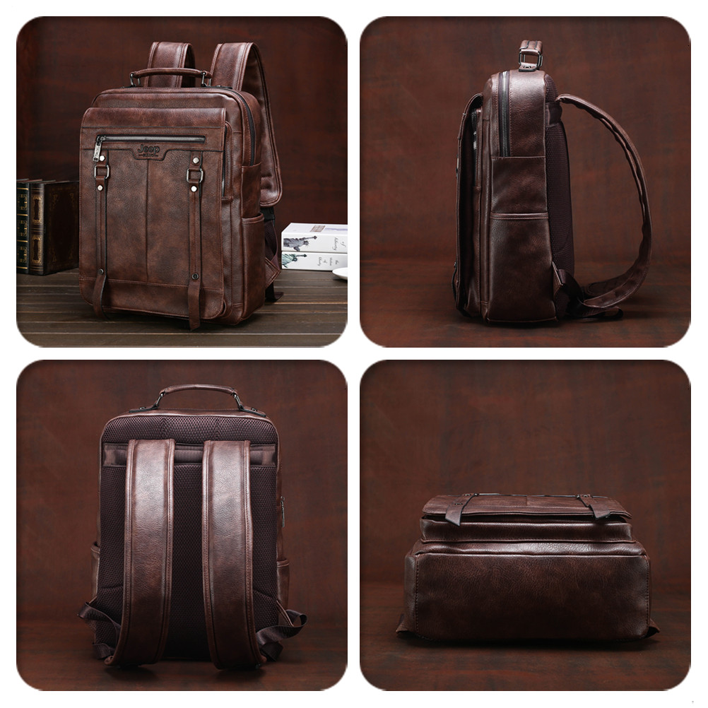 ジープ ブルオ メンズ レザーバックパック ビジネス ラップ - Leather Work Rucksack Mens のレビューと価格