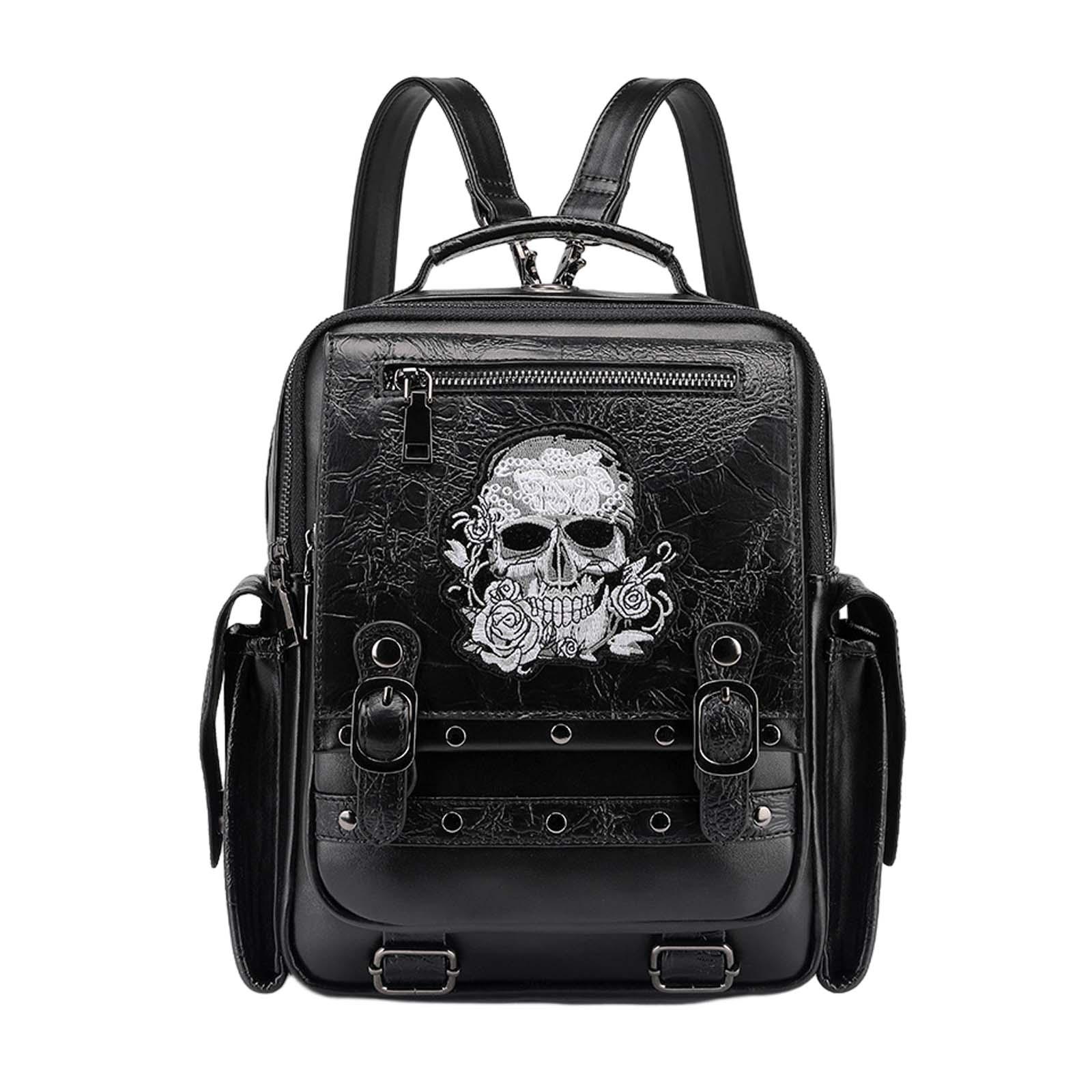 スチームパンク リュックサック コスプレ 軽量 スカル バッ - Leather Work Rucksack Mens のレビューと価格