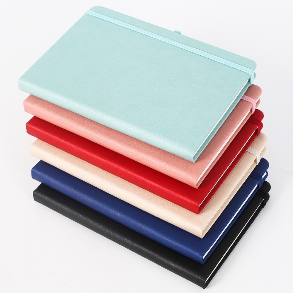 ミニポケットノートブック、ゴムバンド付き、A6サイズ、学生用 - Leather Work Diary Covers のレビューと価格