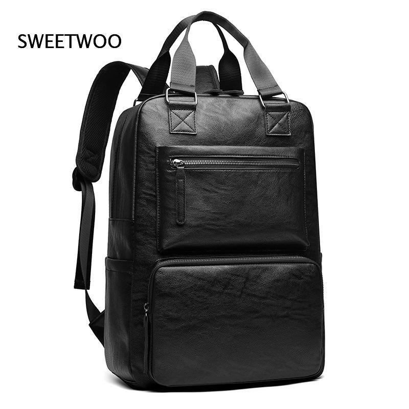 メンズ フェイクレザー ラップトップ バックパック デュアル - Leather Work Rucksack Mens のレビューと価格