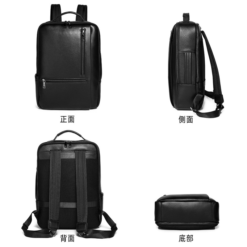 メンズ用、本物の黒革を使用したノートパソコン用バックパック。 - Leather Work Rucksack Mens のレビューと価格