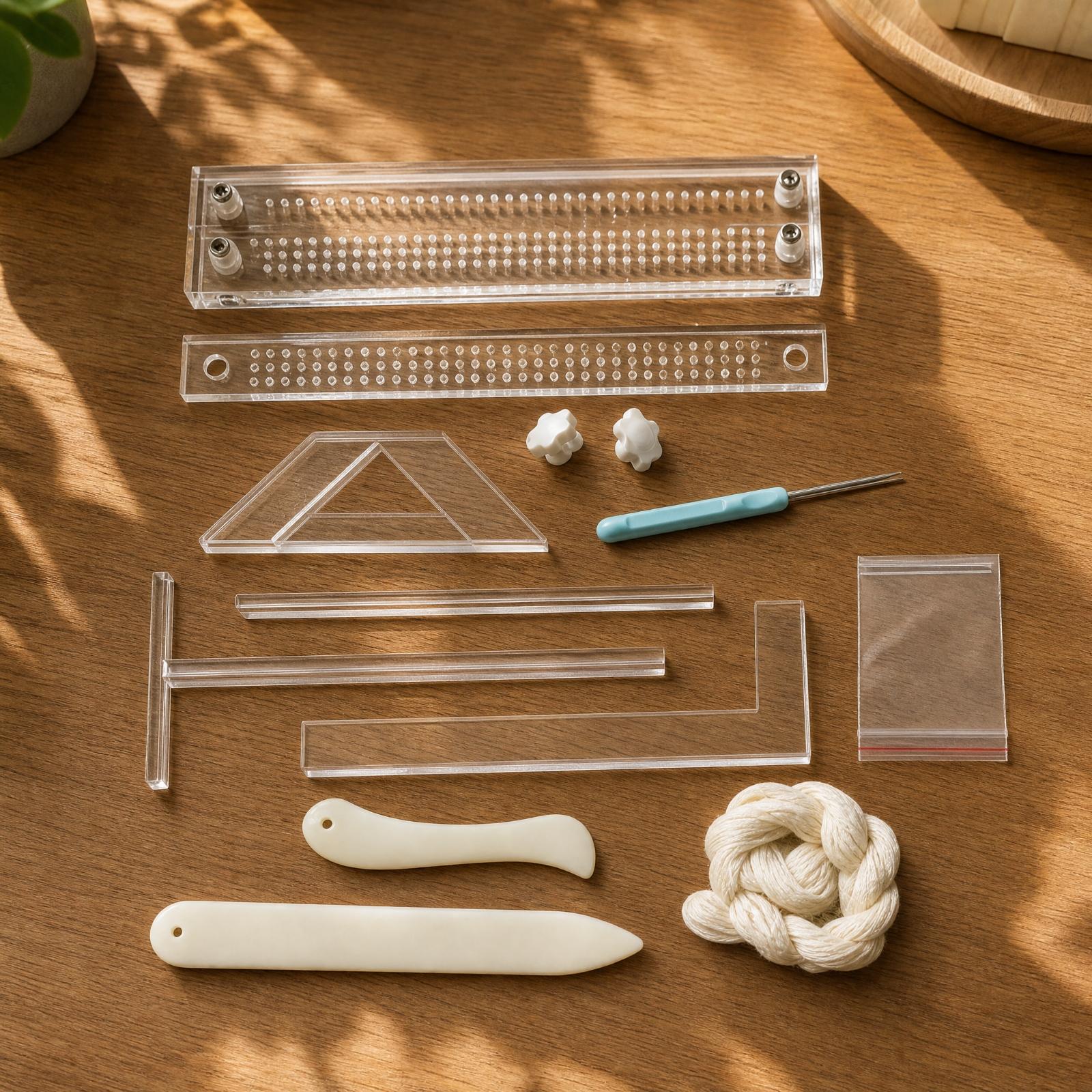 手縫い用パンチツールキット。アクリル製ガイドロッド、アワ、骨 - Bone Folder Tool のレビューと価格