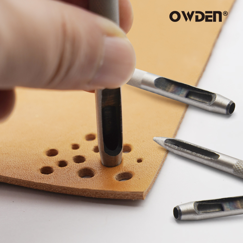 6個のレザーホールパンチツールスチール中空丸穴パンチャー - - Rivet Setter Tool のレビューと価格