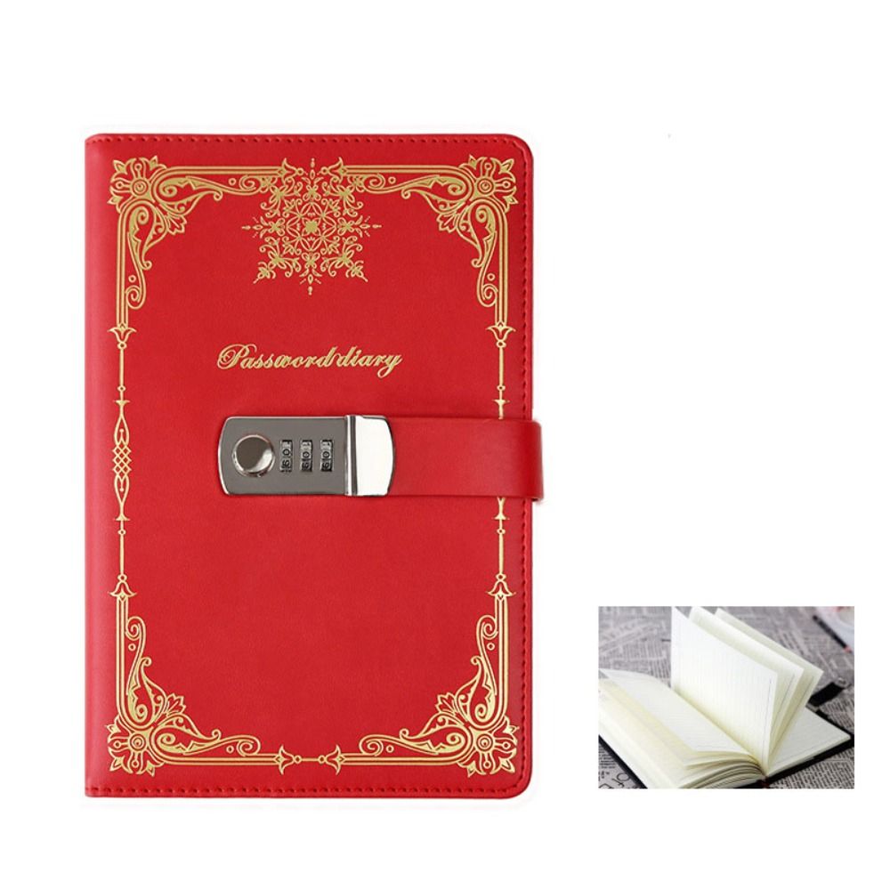 ファッション性の高いPUレザー製ノート。ロック付きハードカバ - Leather Work Diary Covers のレビューと価格