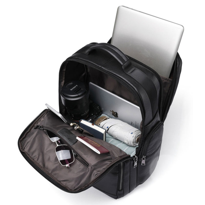 Luufan-本革のバックパック,男性用,USB付き,大容量 - Leather Work Rucksack Mens のレビューと価格