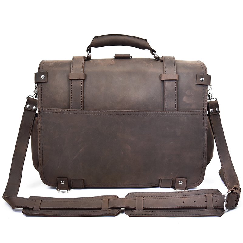 男性厚いクレイジーホースレザーラップリュックサック大容量の本 - Leather Work Rucksack Mens のレビューと価格