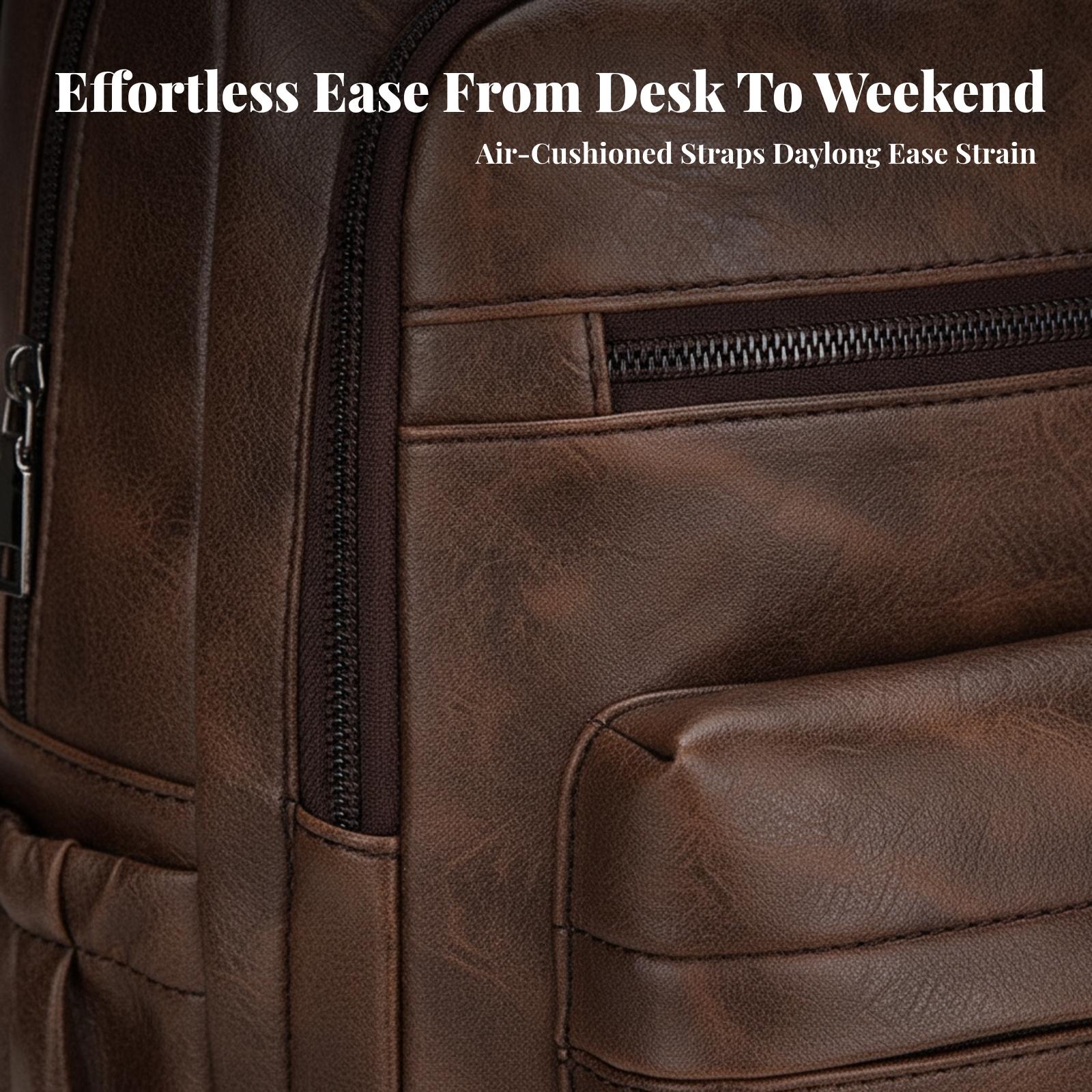 防水メンズリュックサック、15インチのラップトップ収納スペー - Leather Work Rucksack Mens のレビューと価格